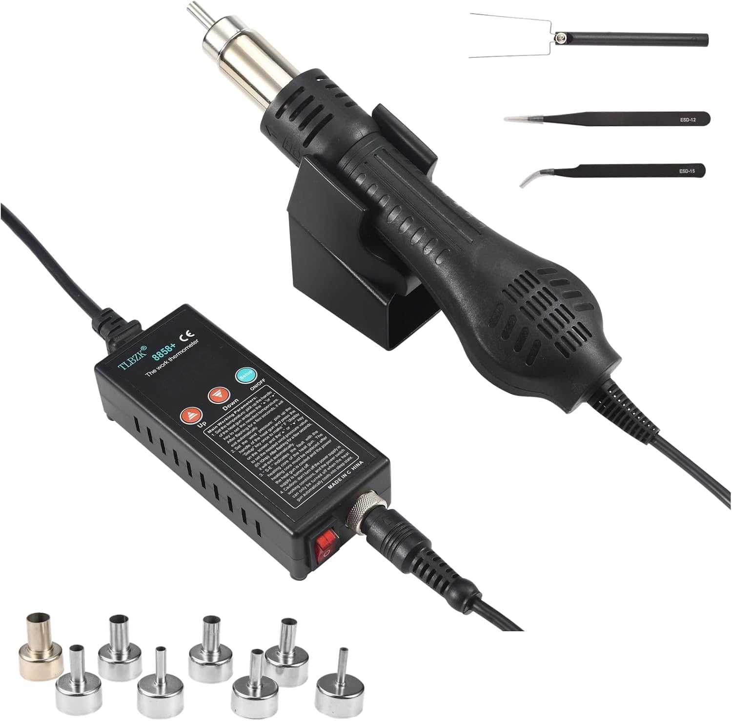 Hot Air Gun 8858 Micro Rework Soldering Station Led Digital Hair Dryer For Soldering 700w Heat Gun Welding Repair Tools