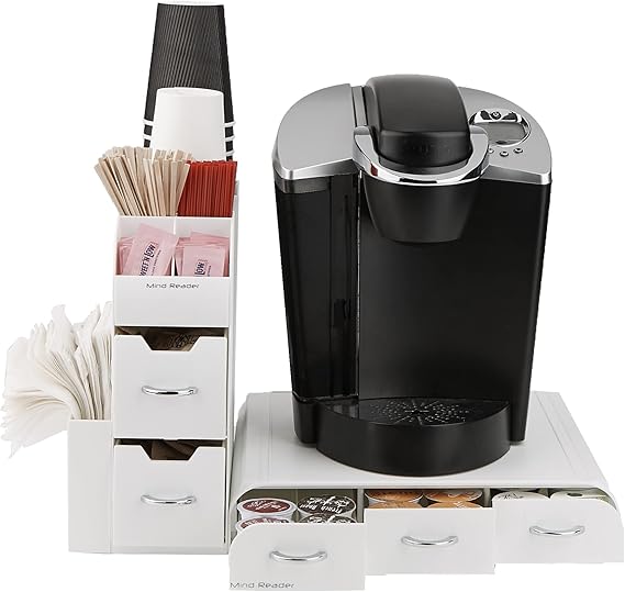Mind Reader Single Serve Coffee Pod Drawer and Cup Condiment Set, 36 Pod Capacity, 5