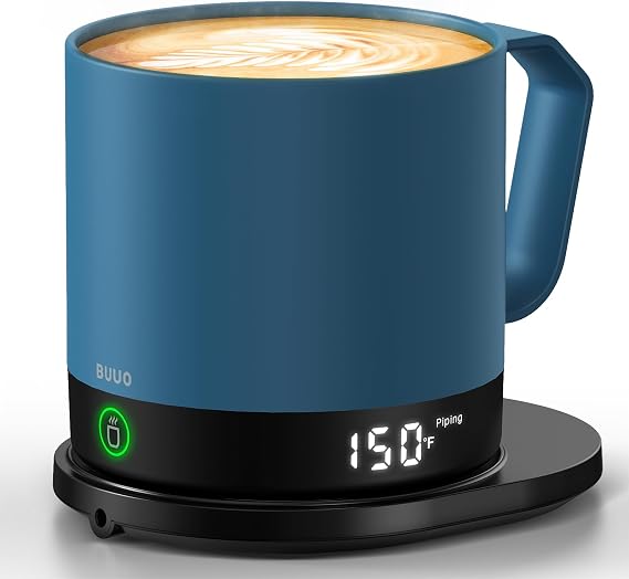 Heated Coffee Mug 14oz, Rechargeable Temperature Control Mug with Lid