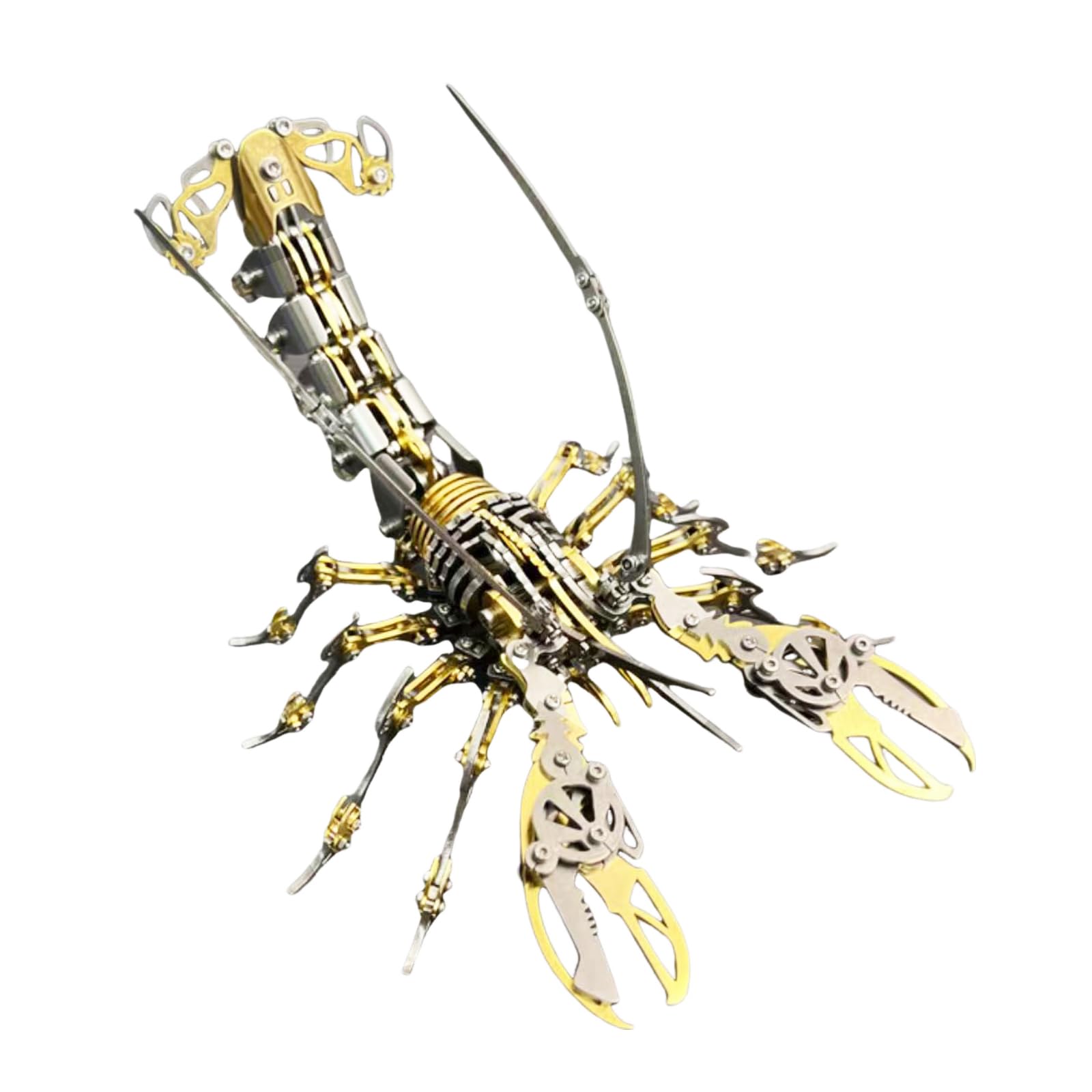 3D Metal Puzzle, 600 Teile Mechanisches Hummer 3D Metall Puzzle Modellbausatz, Edelstahl Mechanische Meereslebewesen Modell, 3D Puzzle Metall DIY Ornament Geschenke für Erwachsene (Gold)