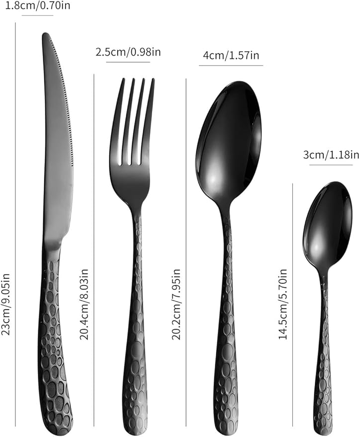 Set de Cuchillos de Cocina 16 Piezas Acero Inoxidable Negro miniatura 2