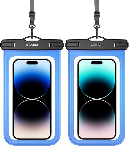 Paquete de 2 fundas universales impermeables para teléfono de hasta 8.3 pulgadas, IPX8, funda seca para teléfono celular compatible con iPhone 14,