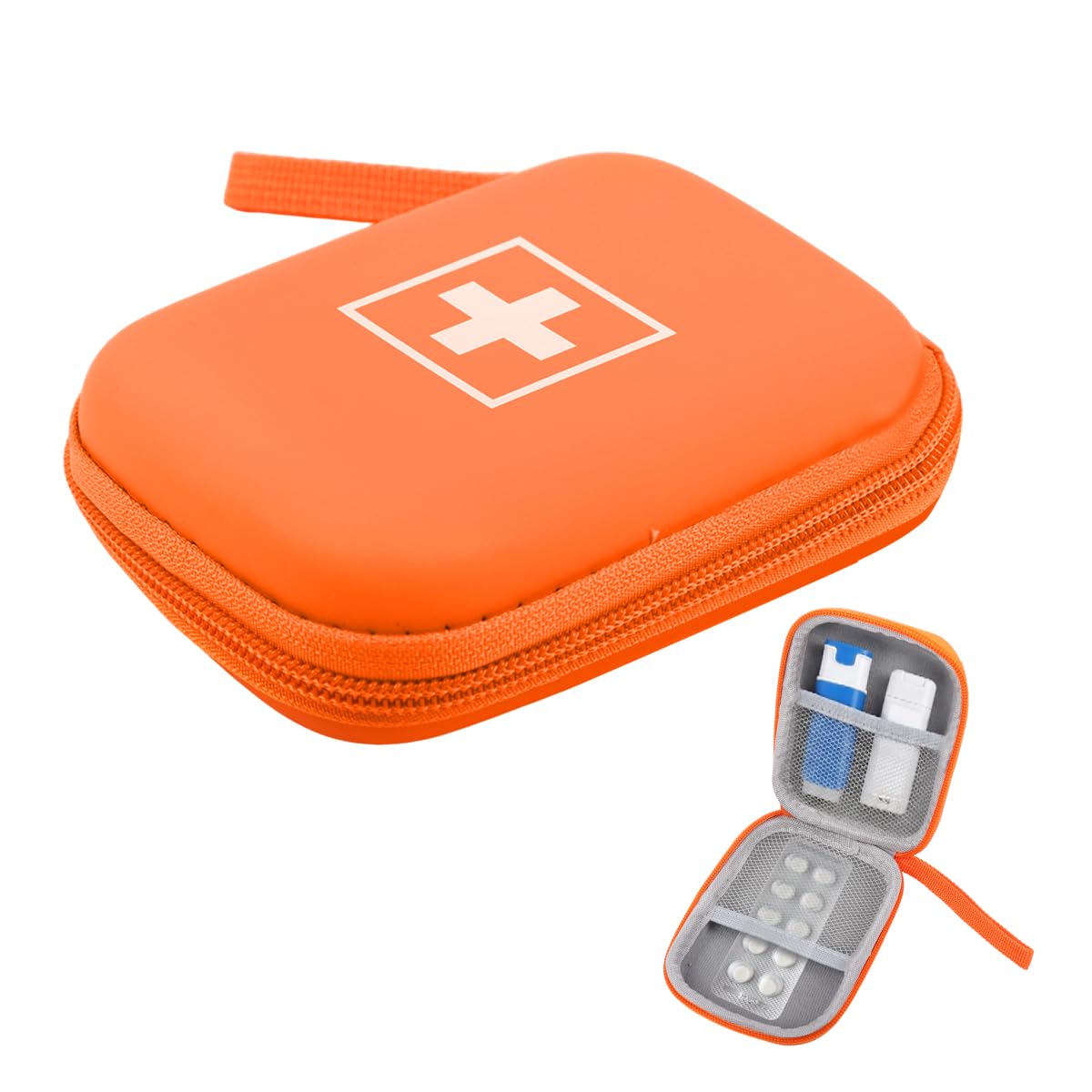 hannea® waterproof pu mini first aid kit bag with lanyard, compact emergency medical pouch for travel & outdoor, 10x14.5cm