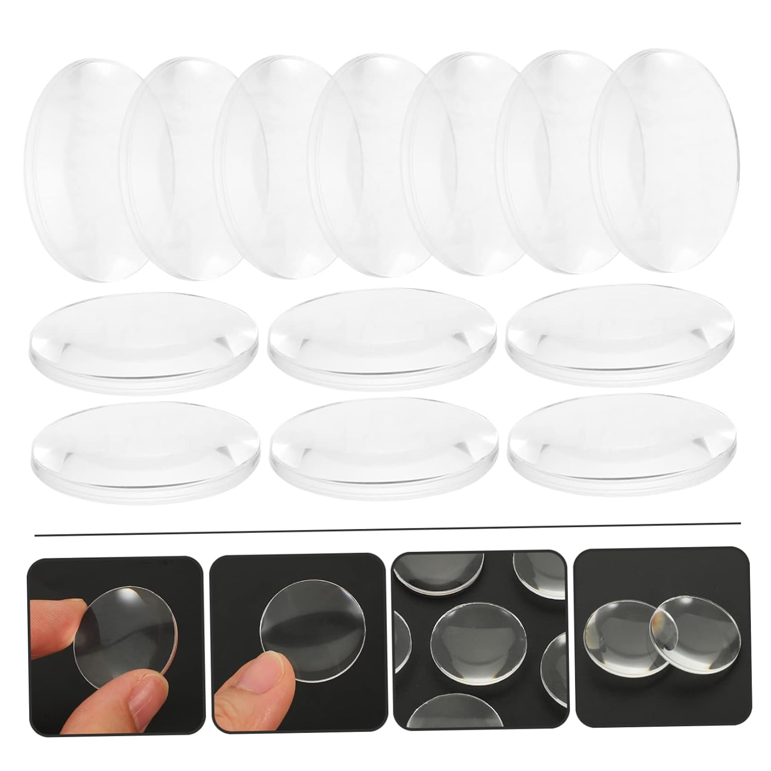 60pcs Acrylic Double Convex Lenses for Physics Teaching