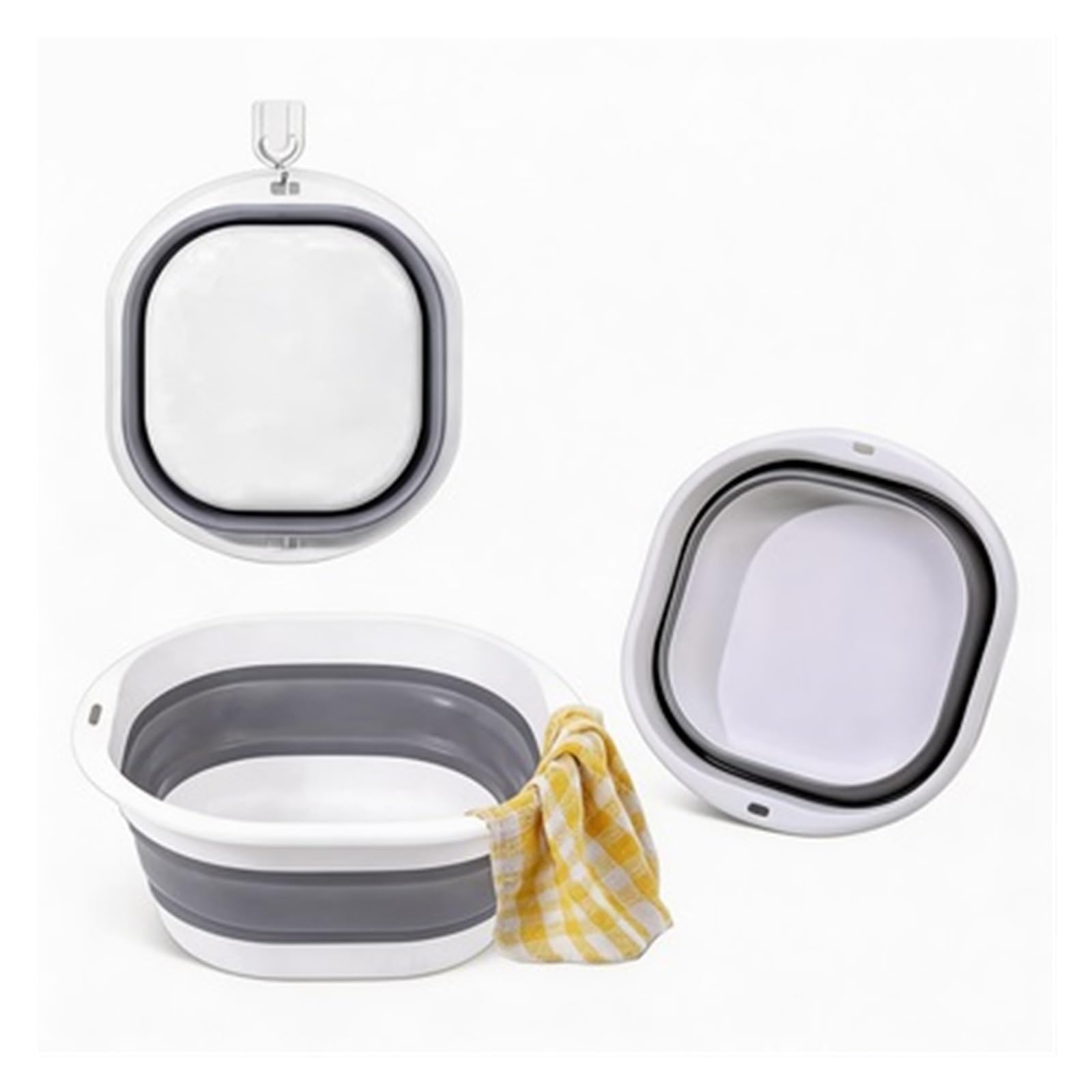 Collapsible Basin Foldable Wash Basin Plastic Laundry Tub Space Saving Wash Tub For Dish,Fruit,Camping,Laundry,Hiking & Home(L)