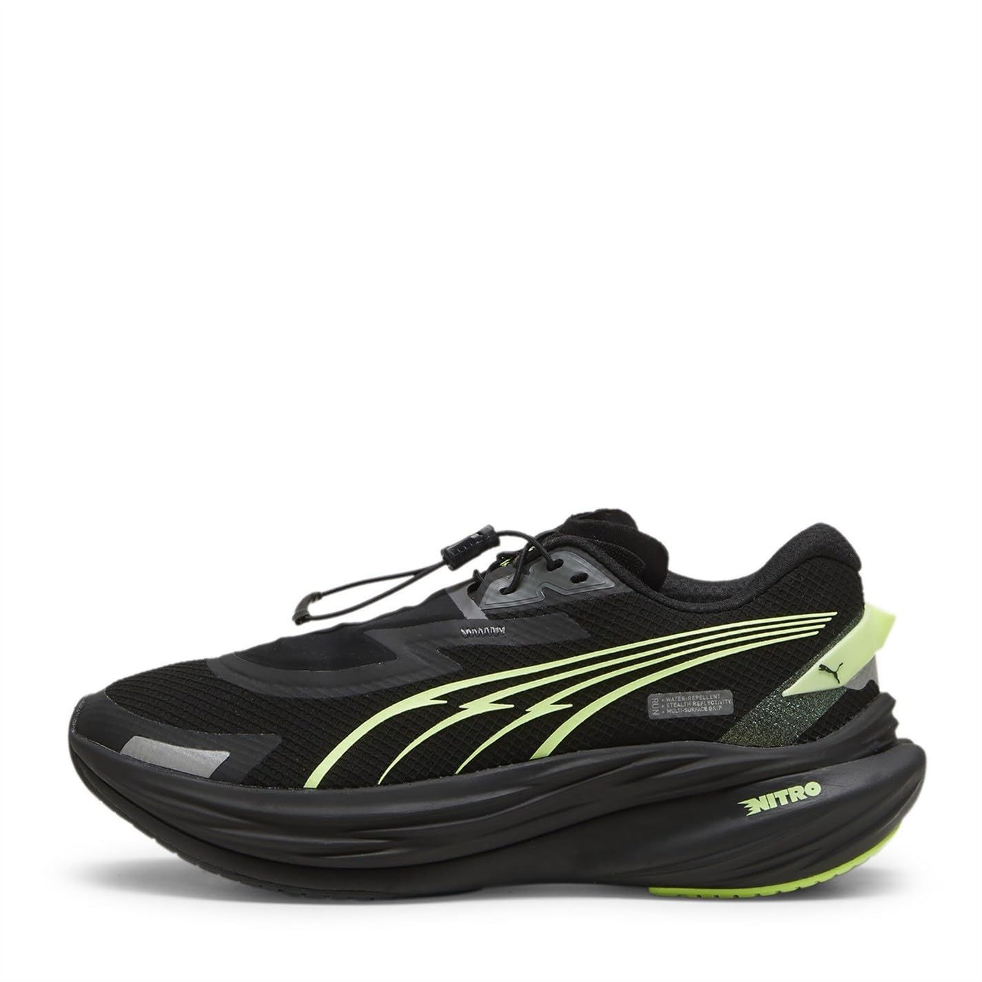 Puma Mujeres Deviate Nitro 3 WTR+ Zapatillas para Correr Zapatilla Neutral Galactic Gray/Black/Fizzy Apple - Gris Oscuro