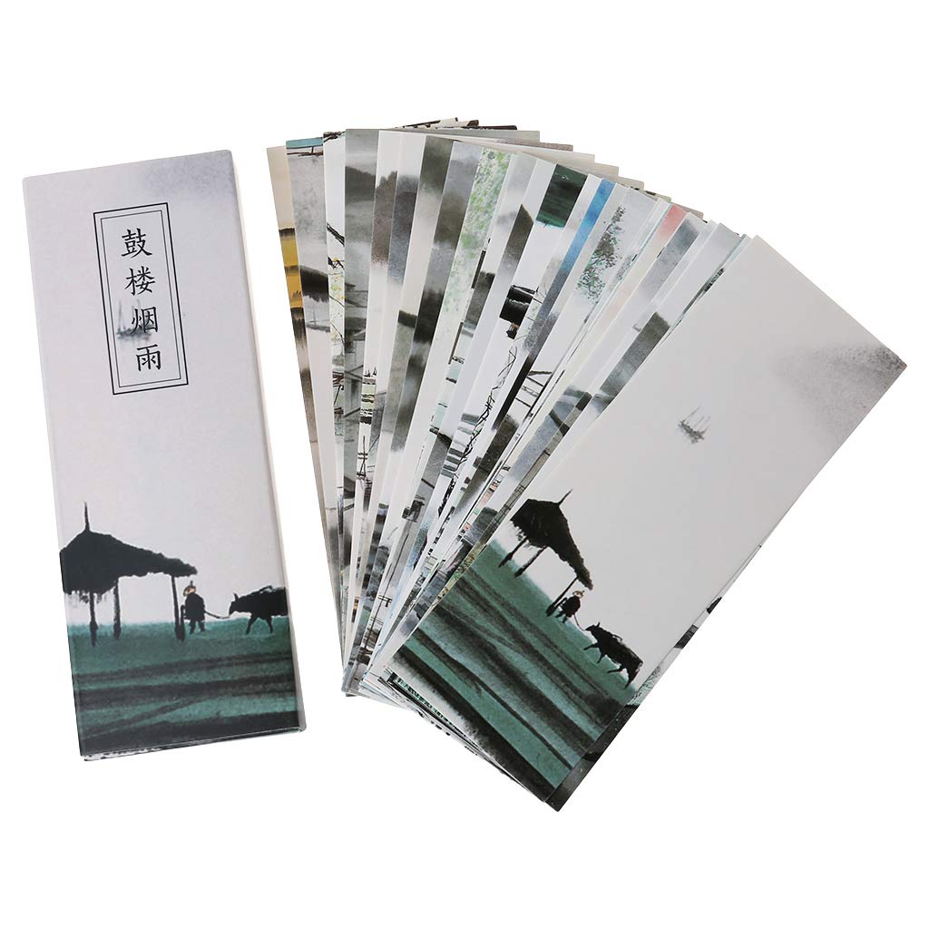 lwl220-30pcs Misty Rain Bookmarks Paper Page Notes Label Message Card Book Marker School Supplies Stationery