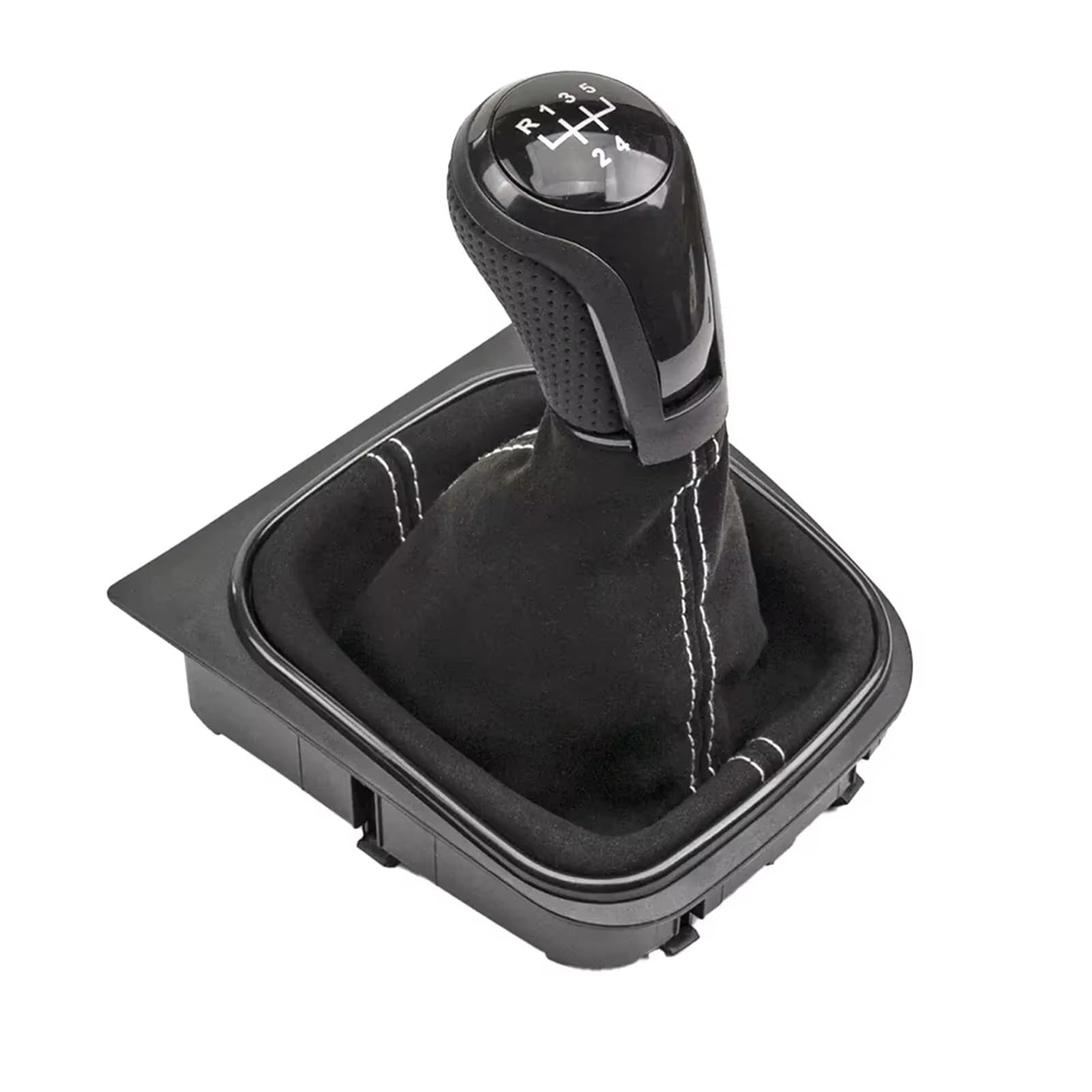EFDDTBHE Compatible with VW for Golf 5 MK5 2004-2008 for Jetta MK3 2006-2012 for Scirocco III 137 138 2008-2017 5/6Speed Car Speed Gear Shift Knob with Gaiter Boot Shifter Handle(5 Speed)