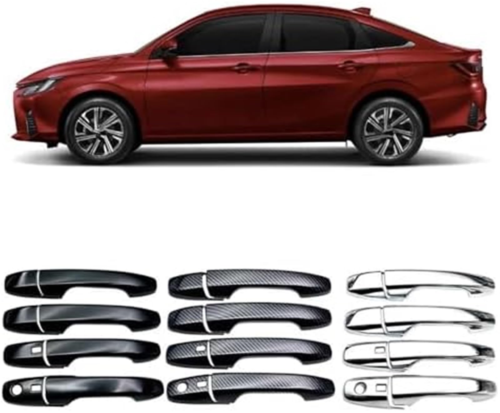 Dla TOYOTA, dla Yaris, Ativ, Vois 2022 Zewnętrzne osłony klamek