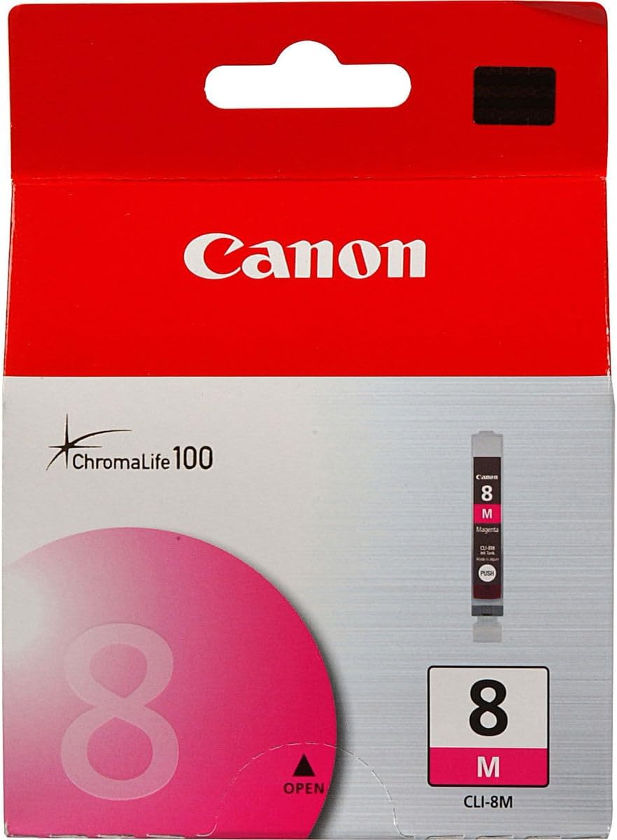 Canon CLI-8M Magenta Ink Cartridge for Select PIXMA IP, MP, MX and PRO Series Printers, 2-Pack