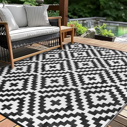 Outdoor Patio Plastic Straw Rug - 5x8 ft Outdoor Camping Rug Wate...