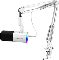 Vista 10 de MAONO Kit de micrófono XLR/USB para juegos: micrófono dinámico para PC para transmisión y podcast, soporte de software, botón de silencio, control