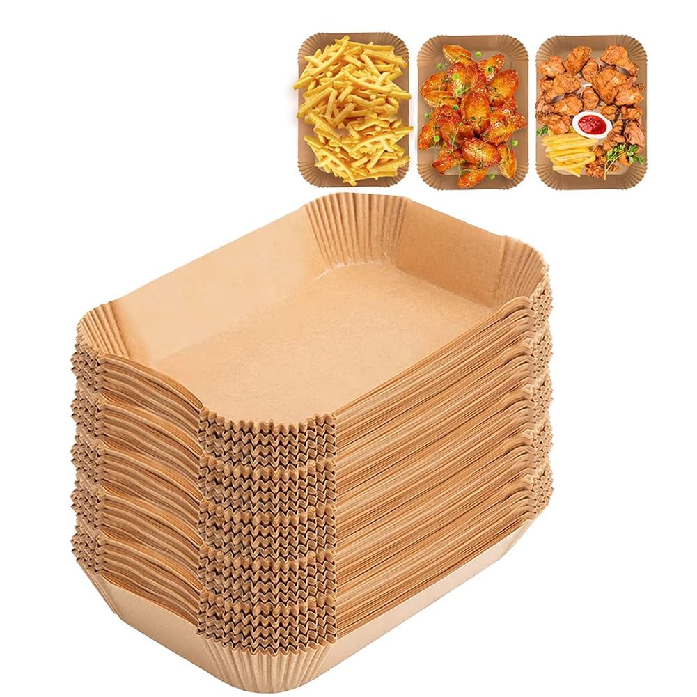CTRLZS 400Pcs Air Fryer Paper for DZ201/DZ401 Nonstick Rectangle Air Fryer Baking Paper HeatResistant Square Air Fryer Paper