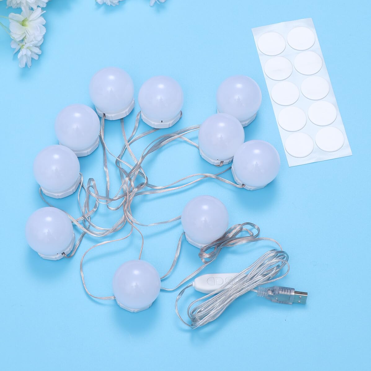 LED Schminkspiegellicht 10 Stück mit PC Lampen, Dimmbar, Weiß