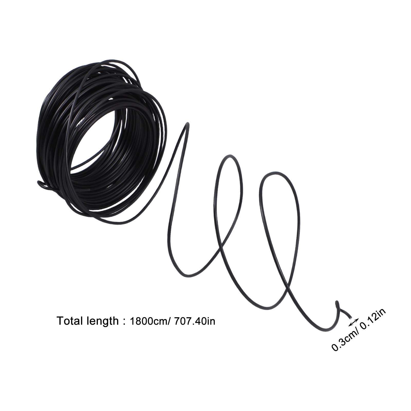 4 Piezas Alambre de Amarre y Recubrimiento de PVC Negro Flexible
