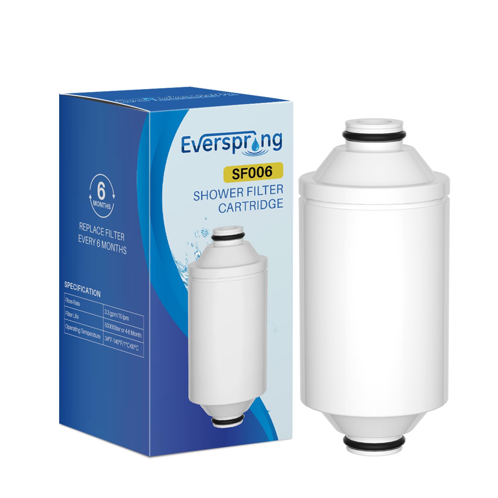 EVERSPRING Element filtrujący do prysznica wodnego – urządzenie do przygotowywania prysznica online, kompatybilne z filtrem prysznicowym Philips AWP175: AWP1775WH / AWP1775CH, 1 opakowanie