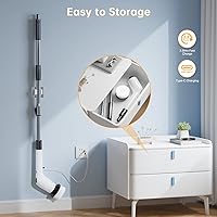 Vista 7 de Electric Spin Scrubber, Cordless Shower Scrubber with 8 Scrub Brush, 2 Speed with Adjustable Extension Handle, Battery Level Display, Power Scrubber