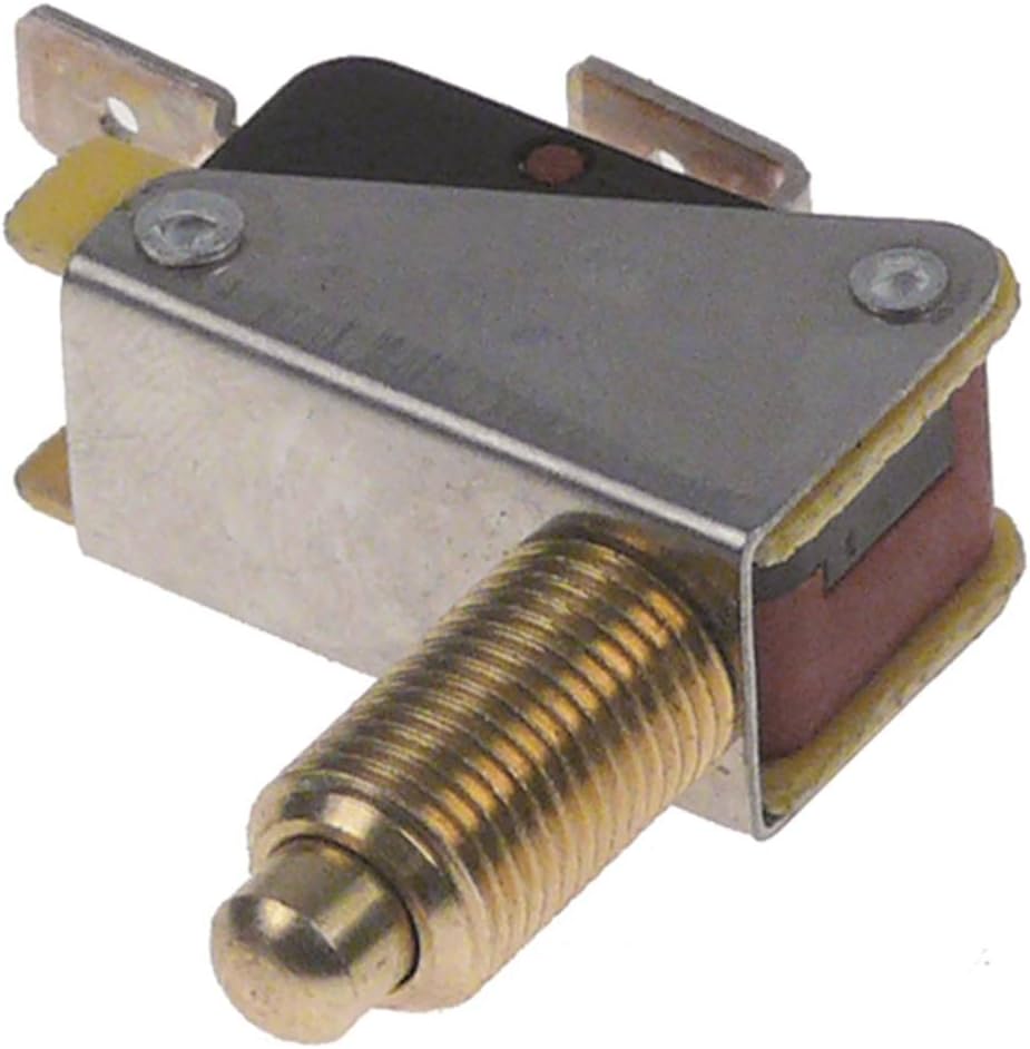 Micro Switch with Push Pin 1NO Length 41 mm 1 Pole Terminal Faston 6.3 mm Thread Length 16 mm M10 Suitable for Bartscher Horeca Select Amatis 016240435 Snack I, Snack II for Deep Fat Fryer