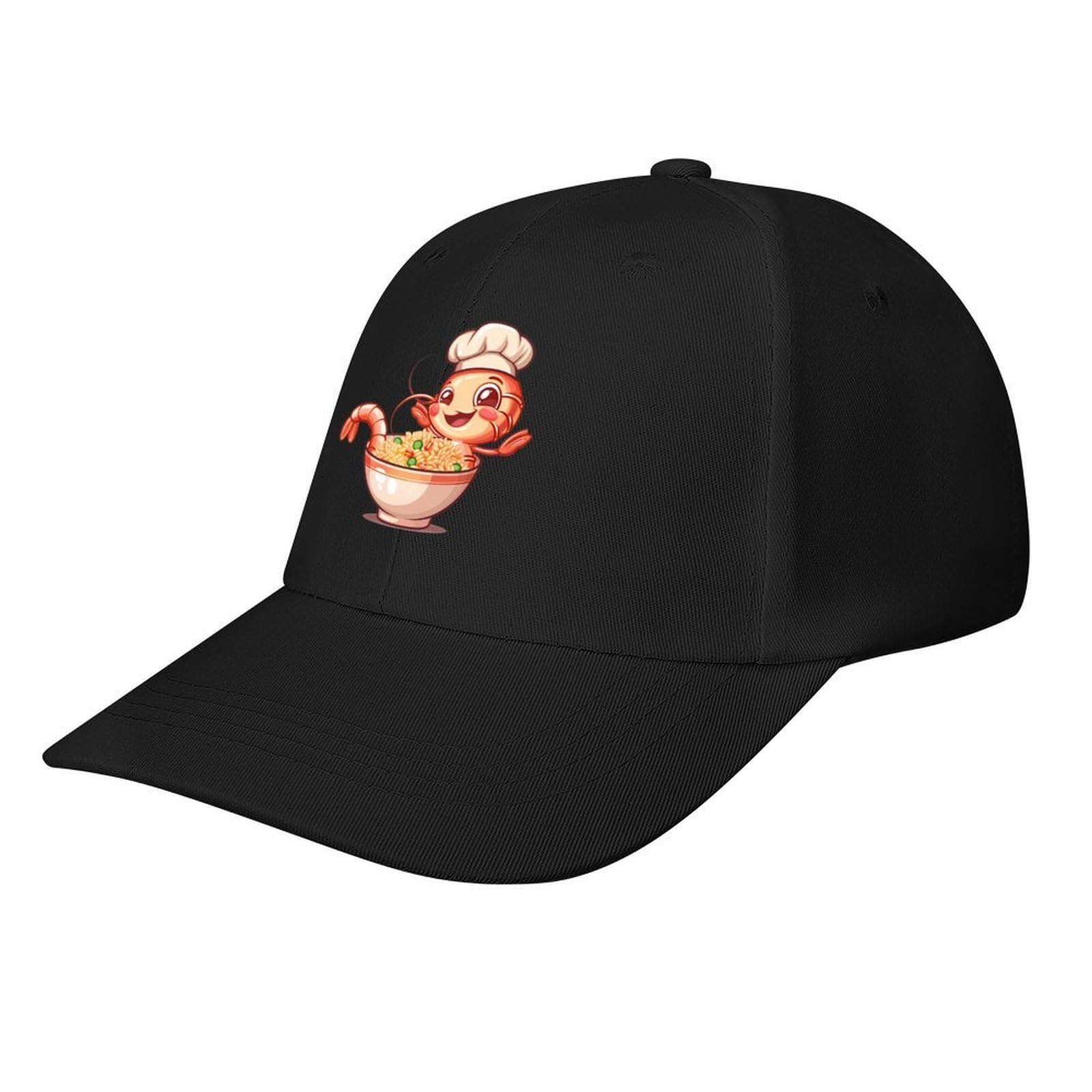 asbwuo Shrimp Fried Rice Baseball Cap Adjustable Trucker Hat Golf Dad Hat for Men Women Black