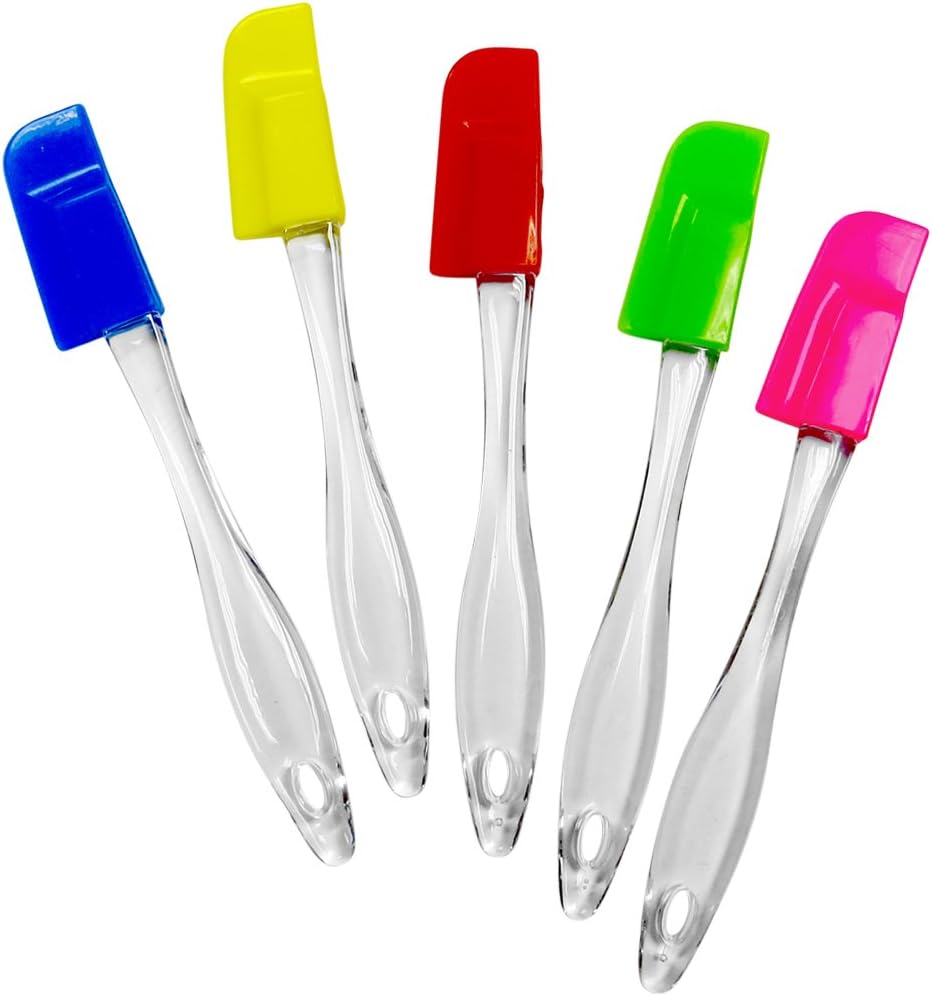 Evelots Silicone Spatulas-7 inches-Spread/Bake/Cook-up to 446 Degrees-5 Colors-Set/5