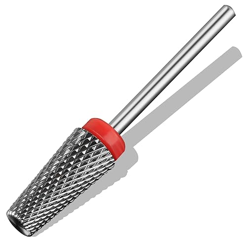 Broca de carburo de tungsteno 5 en 1, broca de uñas electrónica de barril cónico para uñas de gel acrílico, eliminación de forma de uñas doble,