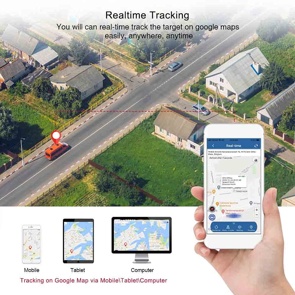 4G GPS Tracker per Auto 20000 mAh Durata Molto Lunga, Localizzatore GPS Antifurto Impermeabile, Posizionamento in Tempo Reale con APP per Auto, Camion, Autocarri, Barche TK918