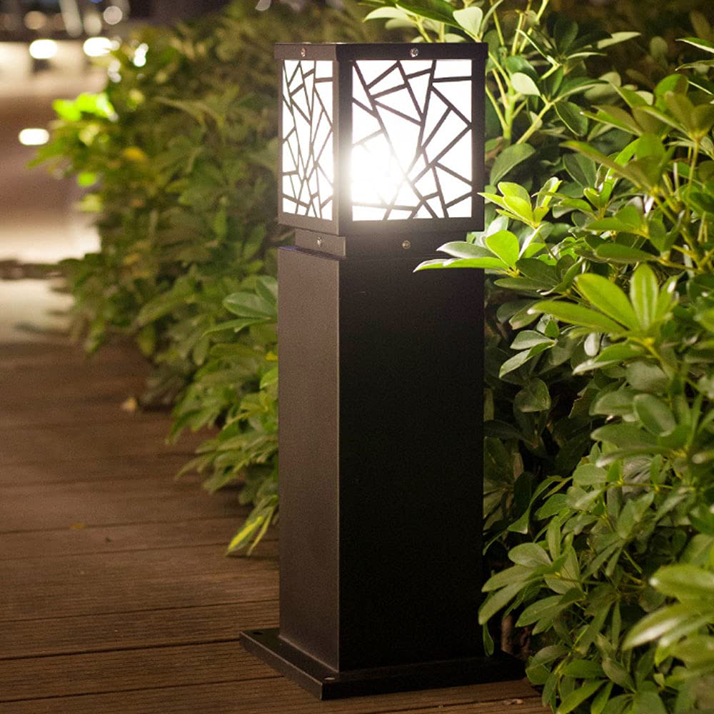 Luces Solares De Seguridad Led para Exteriores, Luces Solares para Cercas, Farola De Jardín, Farola Solar Led/Impermeable, Iluminación Exterior, Farola Moderna para Pilar(15 * 21 * 60Cm)