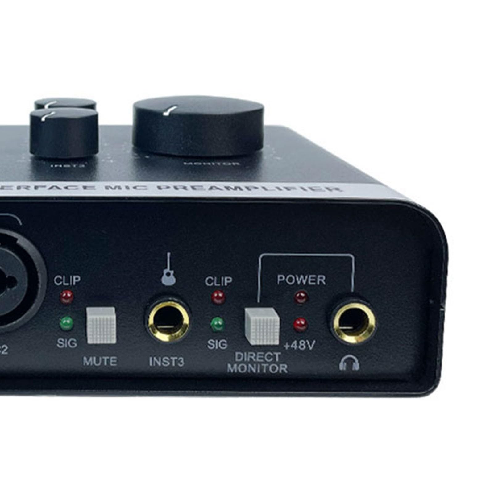 KIMISS Interfaz USB de Potencia de 48V para Podcasting de Grabación de PC y Transmisión de 2 en 2 Out Preamplificador de Mezclador de Sonido Profesional