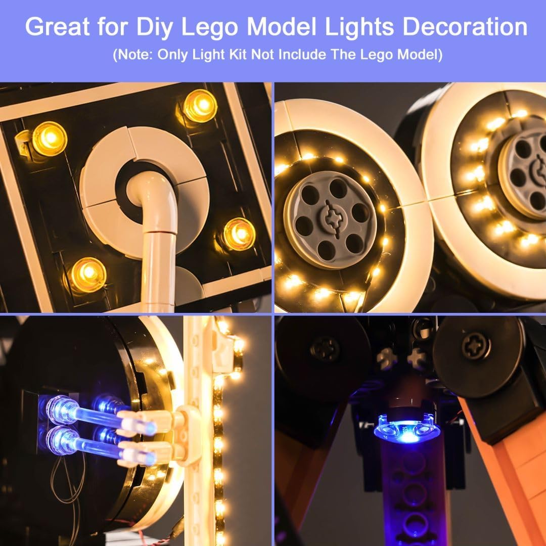 Upgraded Led Light Kit for Lego Tribute Camera Building Set, Compatible with Lego 43230 Model, Gift Idea for Adults Builders and Fans (Model Not Included)