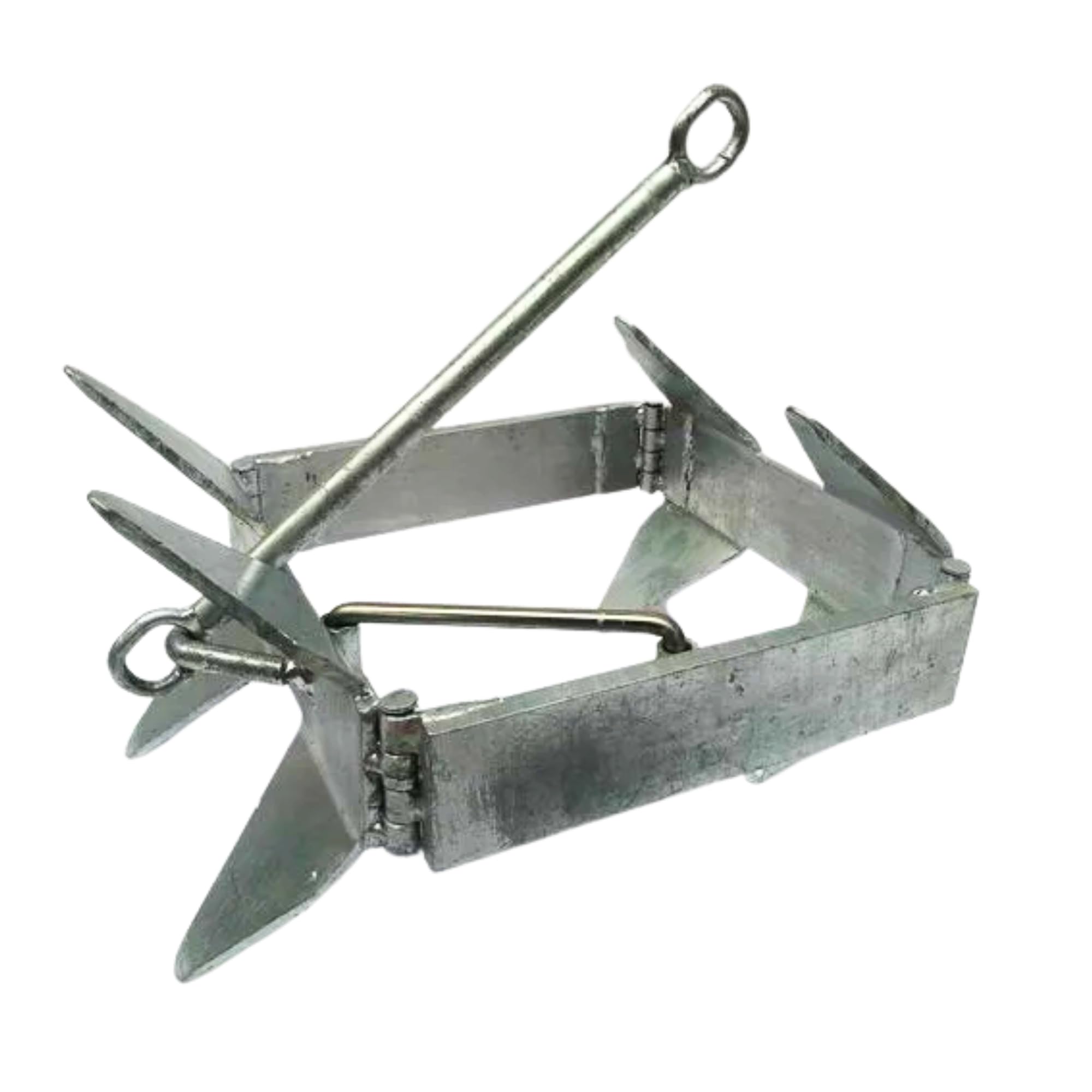 MarineNow 25 lb Folding Box Cube/Square Anchor - Hot Dipped Galvanized for Boats Up to 40 FT, Easy Set and Retrieval, Compact Storage, Corrosion Resistant, No Chain Required (25 lbs)