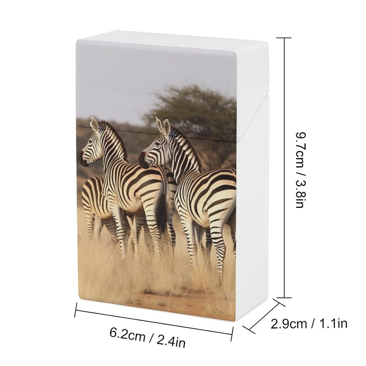 Waterproof Cigarette Case Large Capacity, Zebras On South Africa image 2