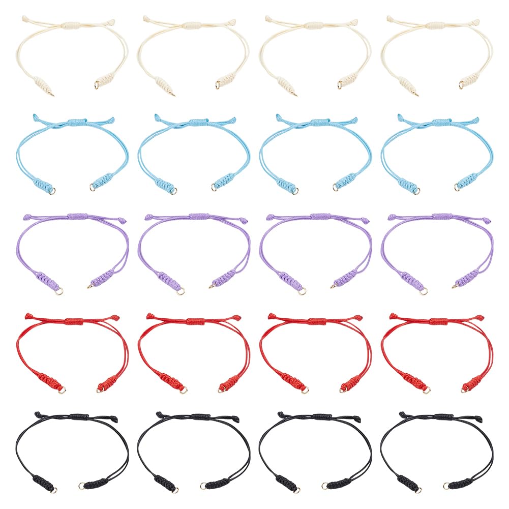 Pulseras de cordón ajustables con nudos trenzados listos para personalizar