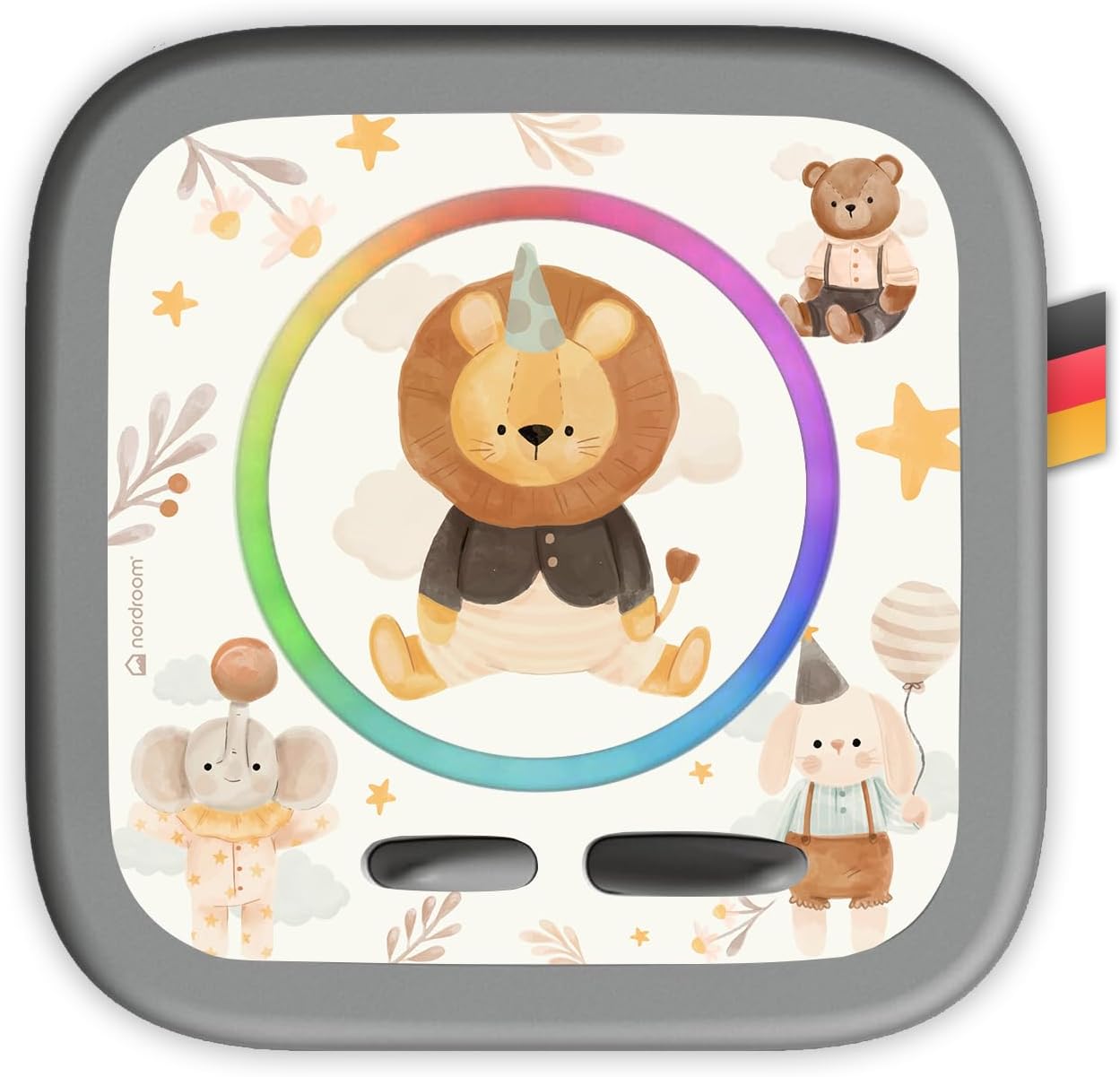 Protective Film Compatible with Toniebox 2 "Luamm" with Lion, Animals, Elephant, Sticker Perfect Fit and Self-Adhesive on High-Quality Scratch-Resistant Vinyl, Protective Cover Music Box for