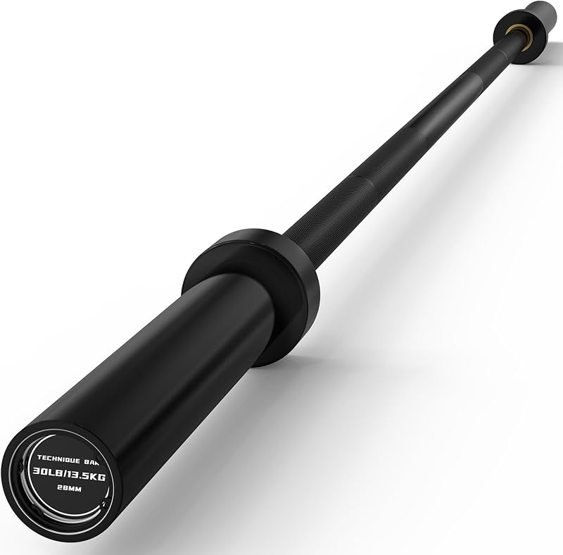 PAPABABE 4ft/5ft/6ft/6.5ft Barbell 2" Short Barbell for Strength Training | Straight Barbell, Short Bar, Womens Olympic Bar with Moderate Knurling for Squats Deadlifts, Weightlifting Beginner Home Gym