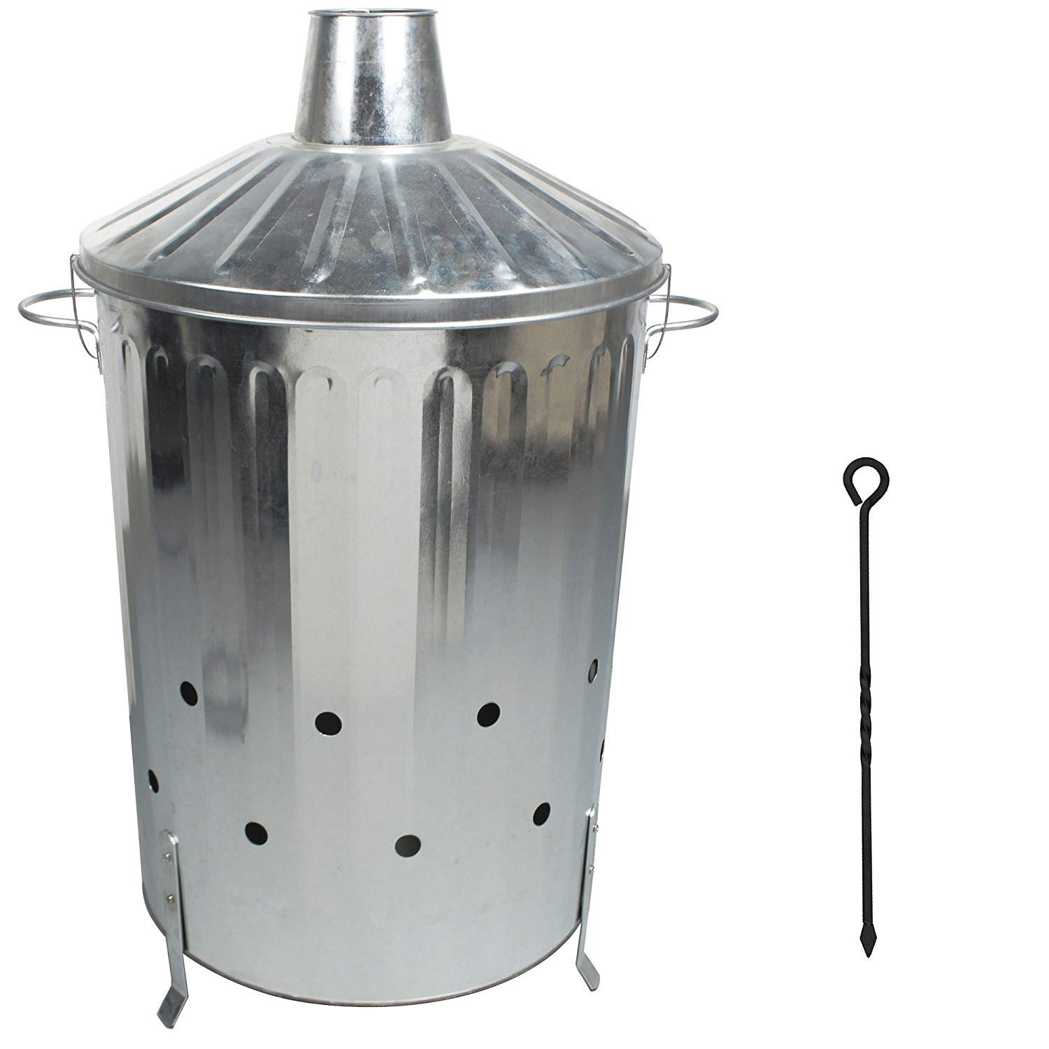 Buy CrazyGadget® 90 Litre 90L Extra Large Galvanised Metal Incinerator