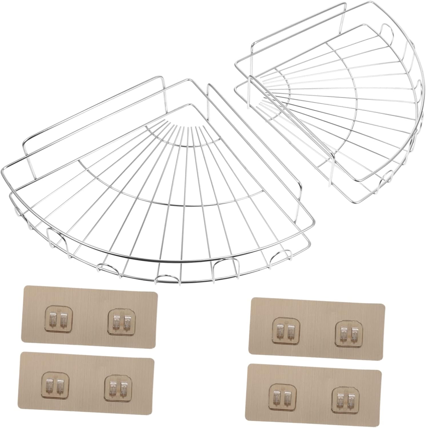 PRETYZOOM 2sets Bathroom Cabinet Organizer Floating Shelves Rustproof Storage Rack Triangle Shape