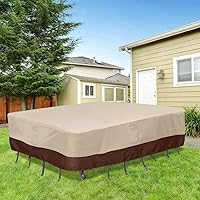 Vista 6 de Vailge Juego de funda protectora para muebles de patio impermeable con asas acolchadas, cubierta para mesa de patio/exterior, cubierta para sillas