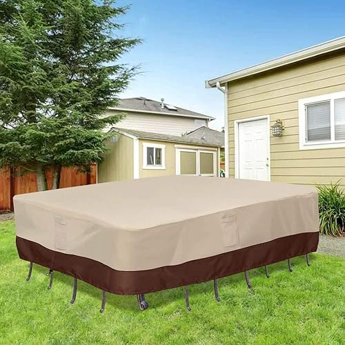 Miniatura 6 de Vailge Juego de funda protectora para muebles de patio impermeable con asas acolchadas, cubierta para mesa de patio/exterior, cubierta para sillas