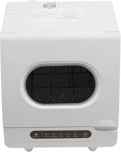 Miniatura 4 de Lavavajillas de encimera, 5 programas de lavado Lavavajillas portátil con tanque de agua integrado para puerta de cristal, 12 salidas de agua y