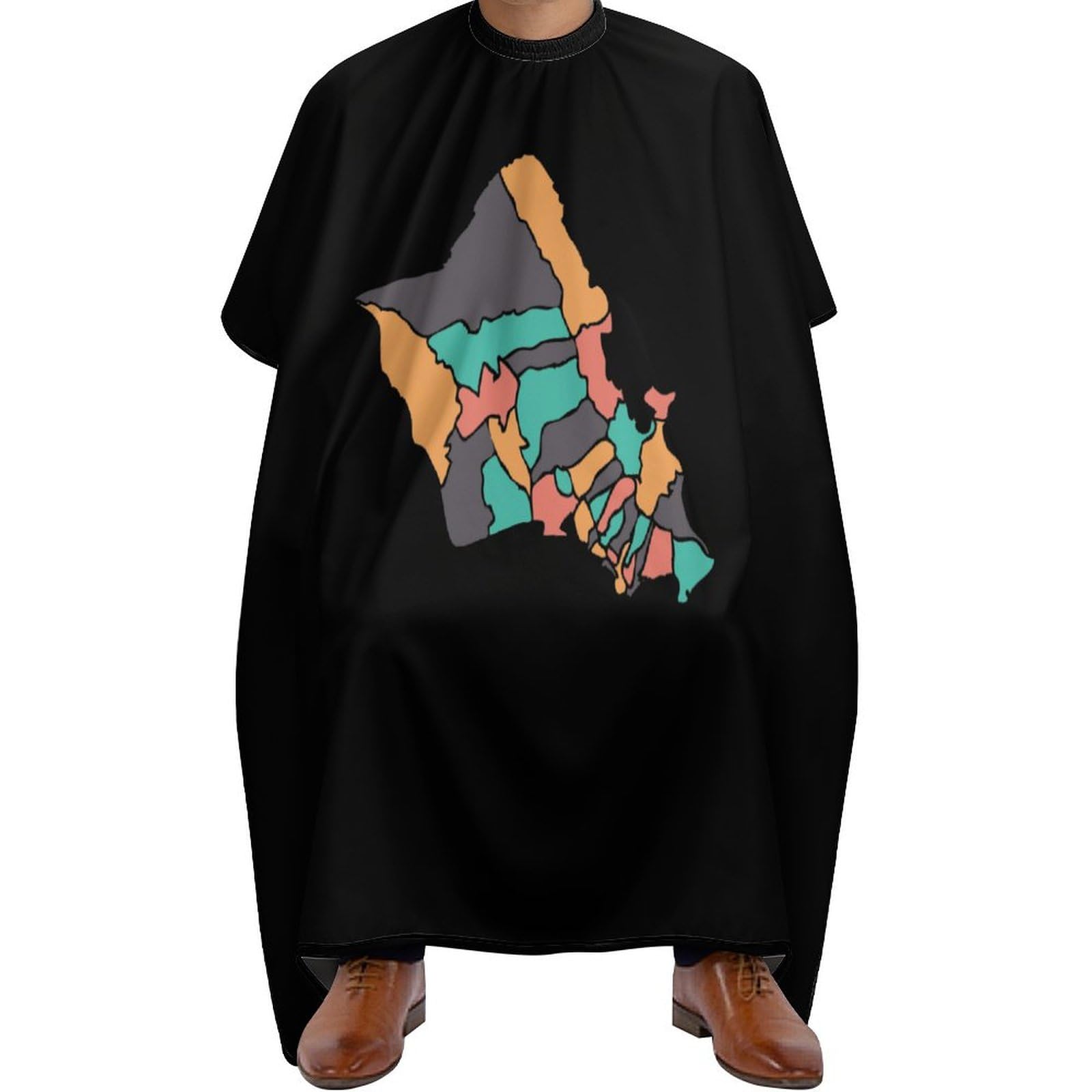 Honolulu Island Map Hair Cutting Cape for Men Women Waterproof Barber Cape Adjustable Salon Haircut Capes