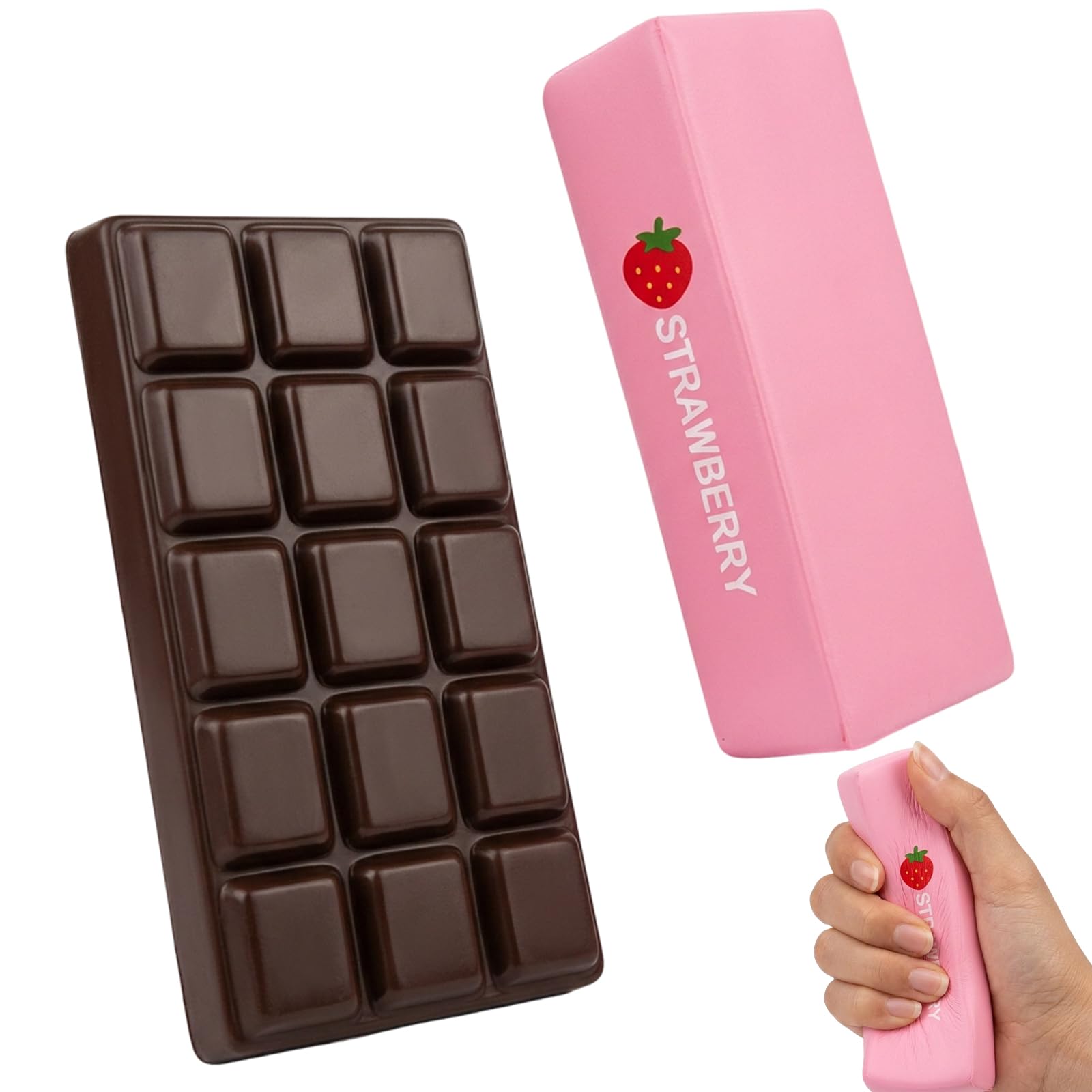 GETFACAI 2 PCS Chocolate Squishy, Squishy Chocolate Bar, Soft Desktop Decor For Office And Study, Premium Material For Adult Daily Use, Compact And Portable Set