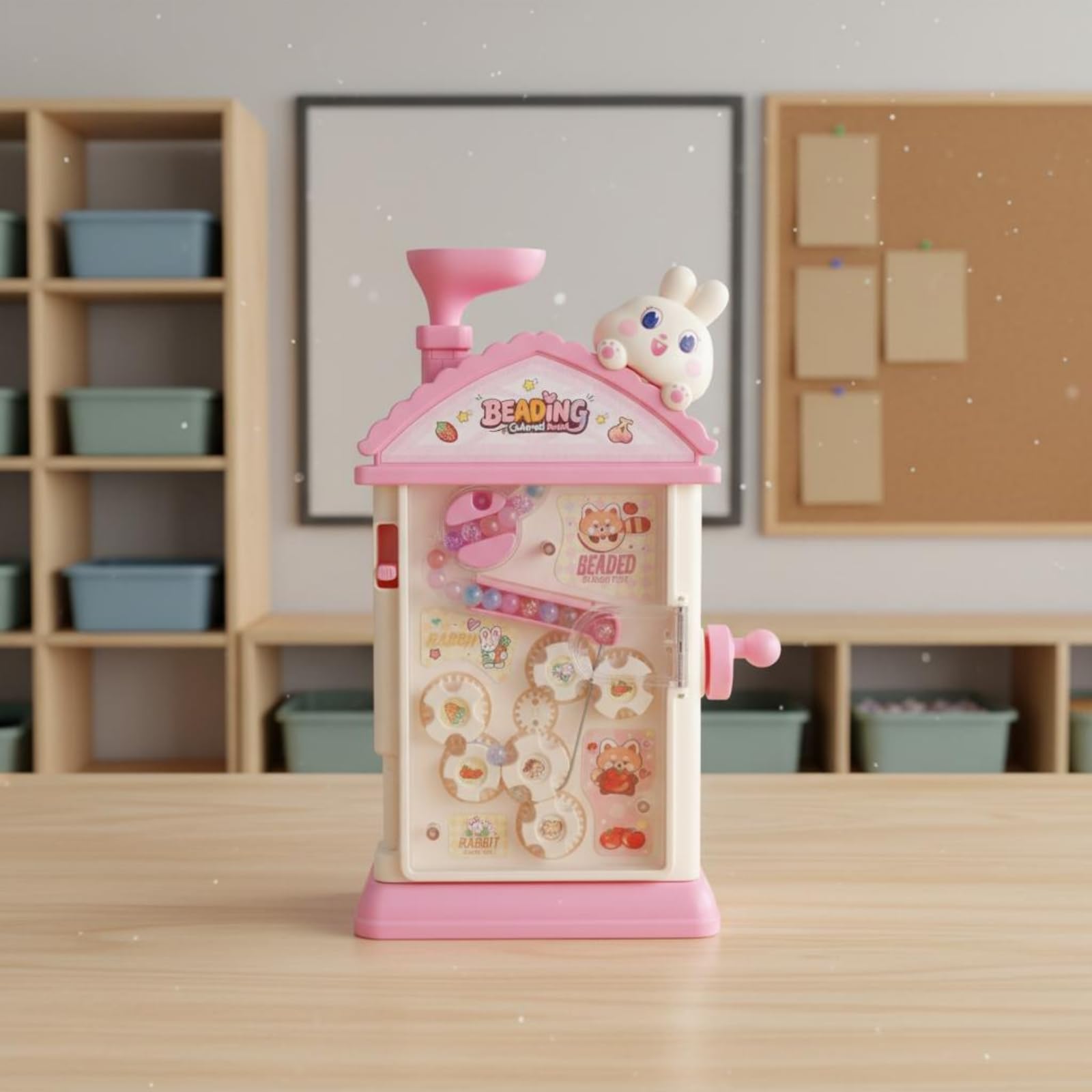 LeeQinersw Macchina per Perline per Bambini Giocattolo Manuale per Creare Braccialetti E Gioielli con Manovella Rotante per Ragazze E Ragazzi Adatta per Attività Creative E Regali