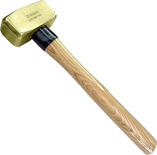 WEDO Brass Sledge Hammer 3 lb, Club Hammer with Wooden Handle, Drilling Hammer, Crack Hammer, Die-Forge, Corrosion Resista...