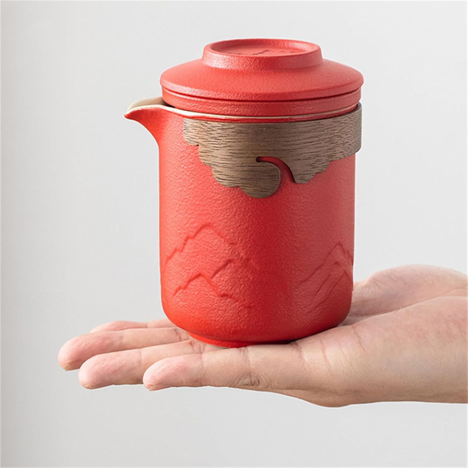 常滑焼 義叟作 伯宝彫り 七福神 急須 湯呑7点セット 茶器 煎茶道具