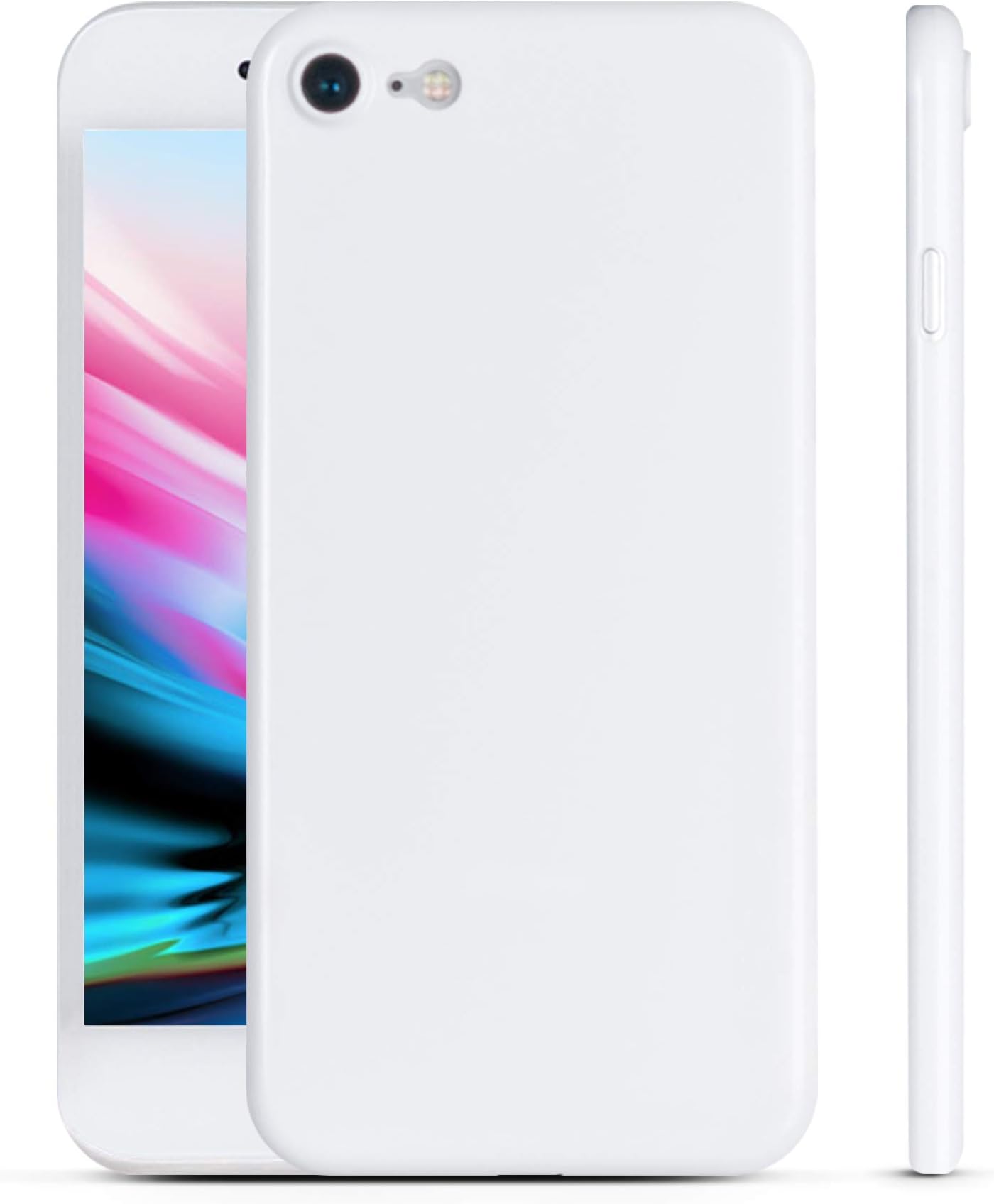 PEEL Ultra Thin iPhone SE (2020) Case/iPhone 8 Case, Jet White - Minimalist Design | Branding Free | Protects and Showcases Your Apple iPhone SE/iPhone 8