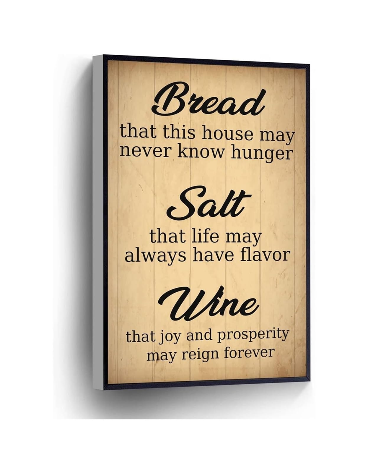 MQXFCZUX Bless This Home Bread Salt Wine Canvas Print Rustic Farmhouse Wall-Art Housewarming Gift For Couples Family