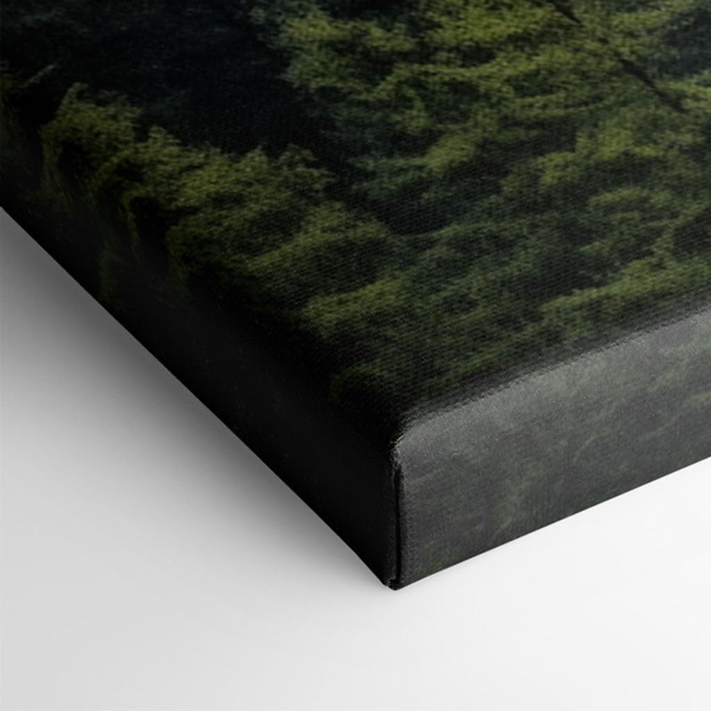 Canvas for Living room. Whispers of the Mist-Enshrouded Forest: Journey Through the Emerald Depths, 27 x 18 inch Canvas Wall Art - Watercolor Painting - Modern Home Decor