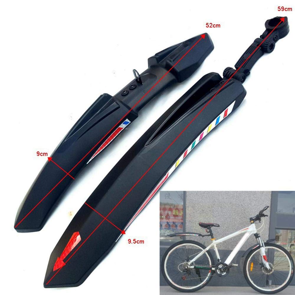 Garde-Boue de vélo, Garde-Boue de vélo électrique, Accessoires de vélo, Garde-Boue Avant et arrière à dégagement Rapide pour VTT (Noir)