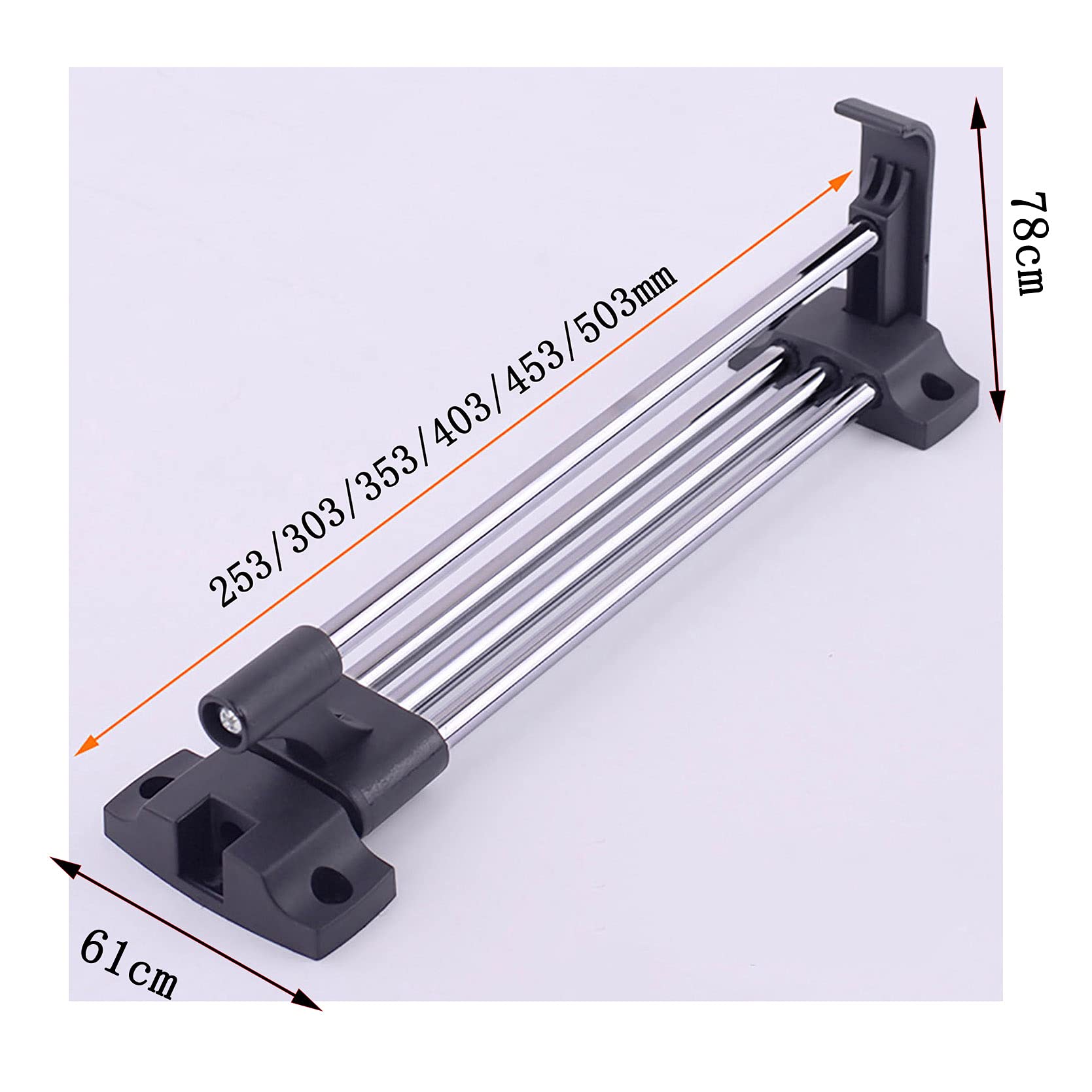 Varilla de Extracción de Armario Retráctil, Ropa de Vestuario Ajustable de Vestuario Extensible de la Ropa de la Ropa de la Ropa Del Muñeco Del Monte, con Tornillos/503 Mm