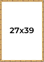 Vista 99 de Poster Palooza Marco de madera maciza de bambú dorado de 12 x 8 pulgadas con acrílico UV, respaldo de tablero de espuma y accesorios para colgar